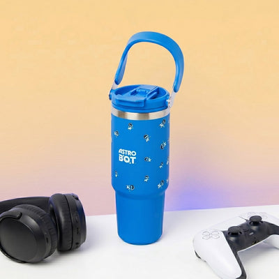 Gobelet isotherme Paladone astro bot 900 ml avec poignée et paille, base étroite pour porte-gobelet de voiture, verres sous licence officielle -