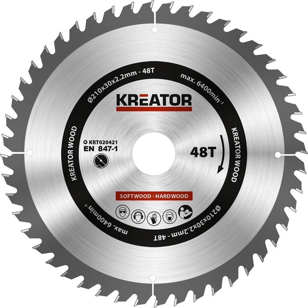 Kreator krt020421 lame de scie bois 210 mm - 48t