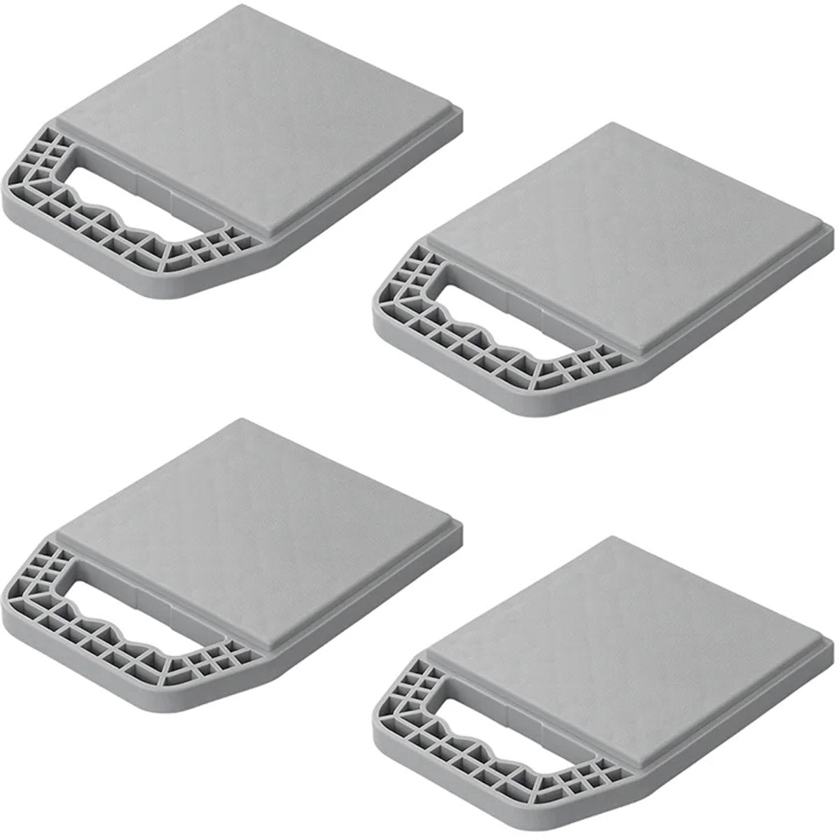 Plaques de base Proplus - empilables - avec poignée - plaque de base pour caravane - lot de 4 pièces - gris