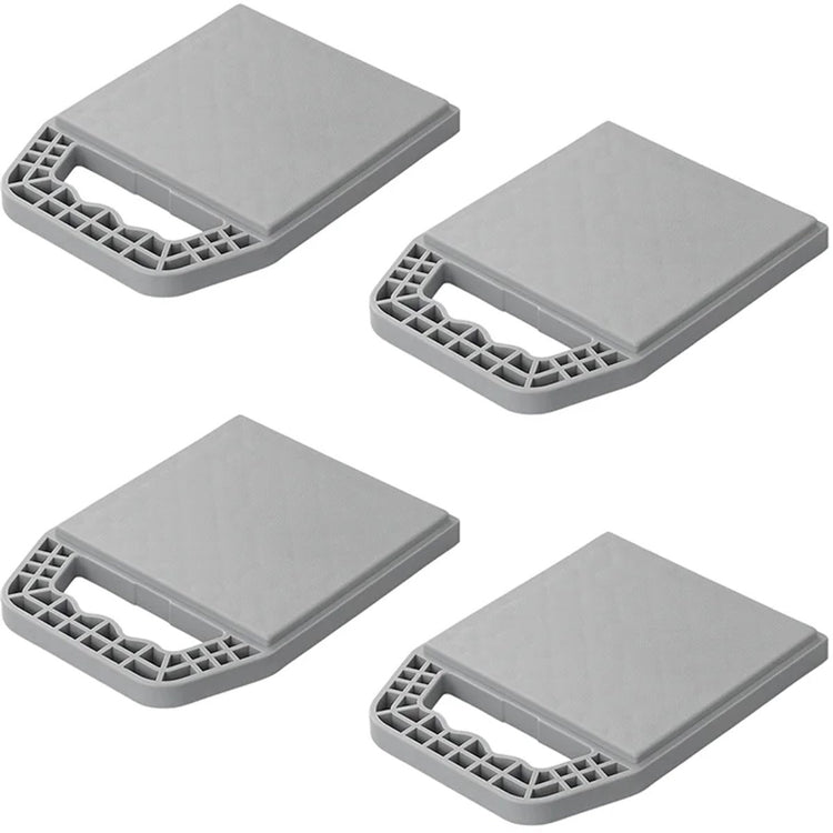 Plaques de base Proplus - empilables - avec poignée - plaque de base pour caravane - lot de 4 pièces - gris
