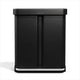 Poubelle à pédale rectangulaire Simplehuman de 58 litres - à deux compartiments (34 24) - avec rebord de poche - acier inoxydable noir mat