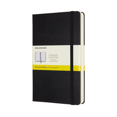Carnet classique Moleskine - étendu - grand - couverture rigide - à carreaux - noir