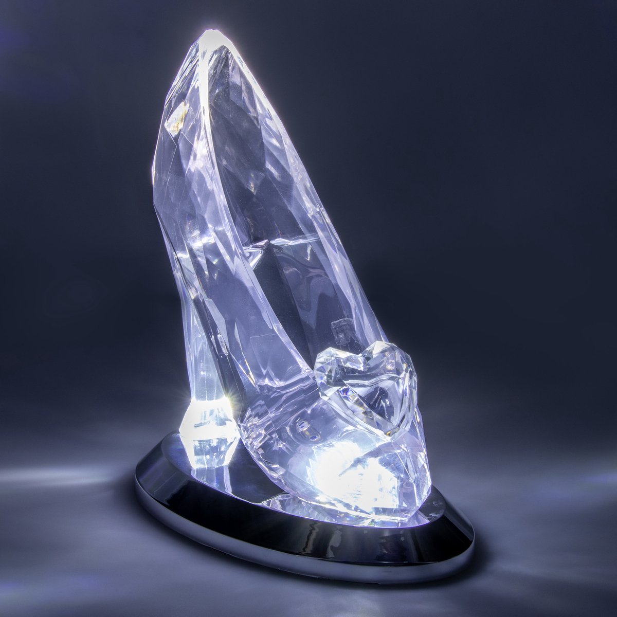 Lampe 3D Paladone Cendrillon en Verre - Lampe Princesse Disney sous Licence Officielle, 19 cm, Alimentée par USB ou Batterie -