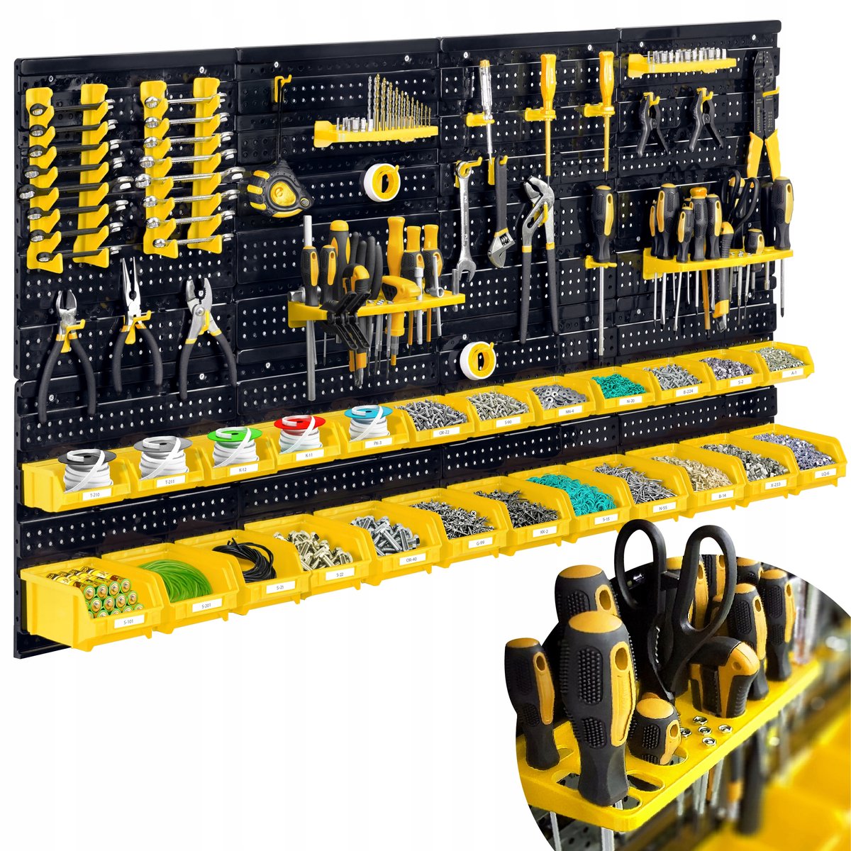 Mur à outils d'atelier Humberg 128x76cm - set de 54 pièces