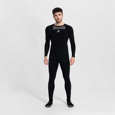 Rogelli core pantalon de cyclisme long homme - chamois et bretelles - noir - xl