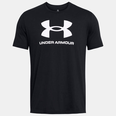 Under Armour UA Sportstyle Logo Update SS-BLK Chemise de sport pour hommes - Noir - Blanc