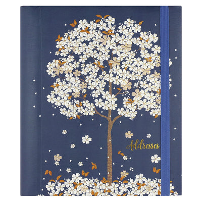 Carnet d'adresses Peter Pauper grand - fleurs tombantes - avec fermeture élastique - 16x21 cm