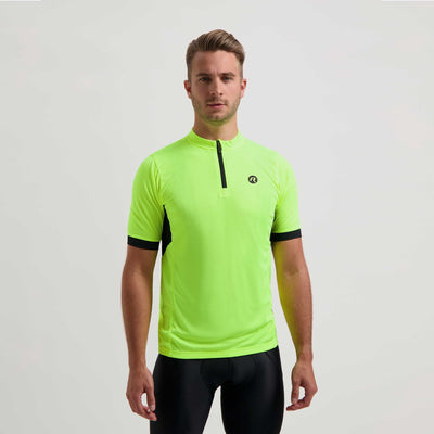 Rogelli core maillot de cyclisme homme - manches courtes - noir jaune fluo - l