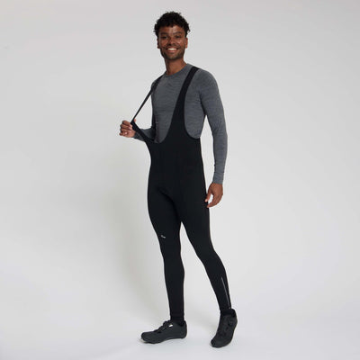 Rogelli core pantalon de cyclisme long homme - chamois et bretelles - noir - xl