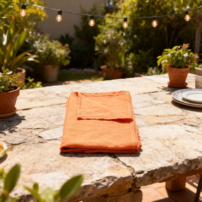 Arti casa nappe 150x240 cm - nappe orange - mélange de matières de nappe polyester coton - nappe pour table à manger - design uni