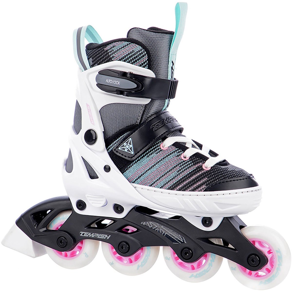 Patins à roues alignées Tempish System - patins à roues alignées - réglables - enfants - blanc noir rose - taille 33-36