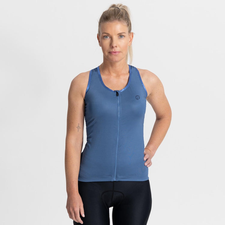 Maillot de cyclisme de l'abbaye de Rogelli - manches courtes - femme - marine - taille m