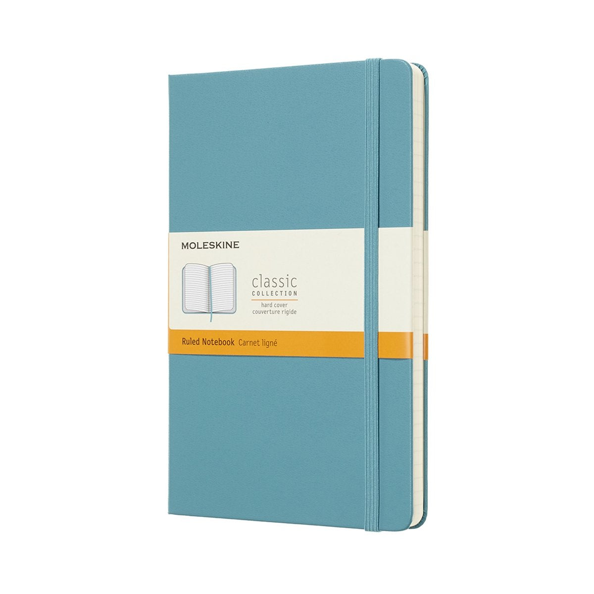 Carnet classique Moleskine - grand - couverture rigide - ligné - bleu récif