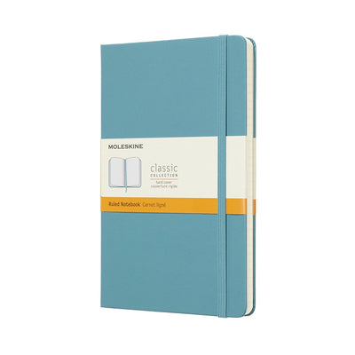Carnet classique Moleskine - grand - couverture rigide - ligné - bleu récif