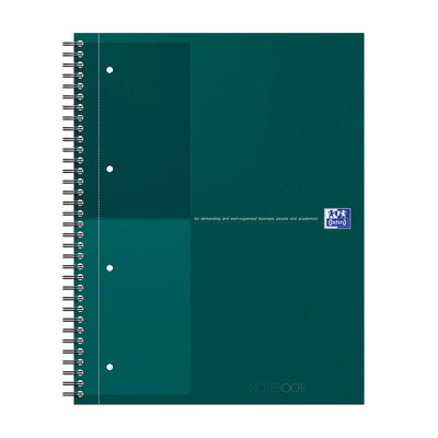 Carnet Oxford international a4+ ligné 4 trous 80 feuilles couverture cartonnée robuste 30 ans vert