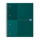 Carnet Oxford international a4+ ligné 4 trous 80 feuilles couverture cartonnée robuste 30 ans vert