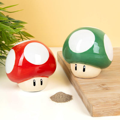 Paladone Super Mario Champignon Sel Poivre - Ensemble d'épandeur en céramique sous licence officielle Nintendo -