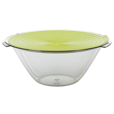 Saladier Westmark, avec poignées et couvercle, capacité : 4 litres, ø 32 cm, plastique, sans BPA, frais, couleur : vert transparent, 2440227a