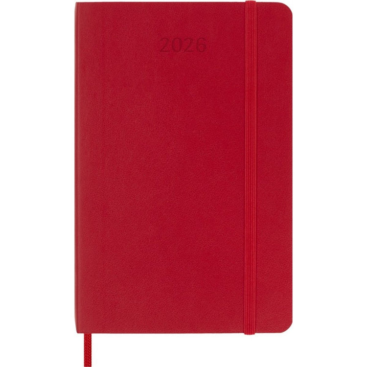 Agenda Moleskine 12 mois - 2026 - hebdomadaire - poche - couverture souple - rouge