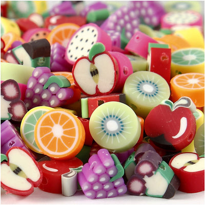 Creativ Company Figure Perles, fruits, D 10 mm, Taille de trou 1,5 mm, 200 DIV 1 Boîte