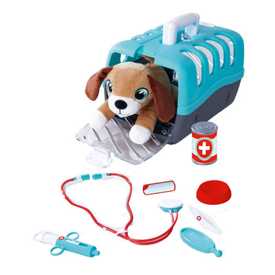 Jeu de jeu de vétérinaire Simba avec un chien câlin