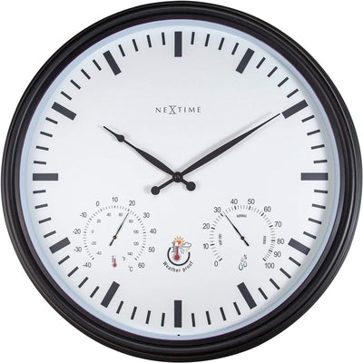 Tournesol Nexttime – horloge murale – 50,5 cm – métal – noir et blanc – résistant aux intempéries