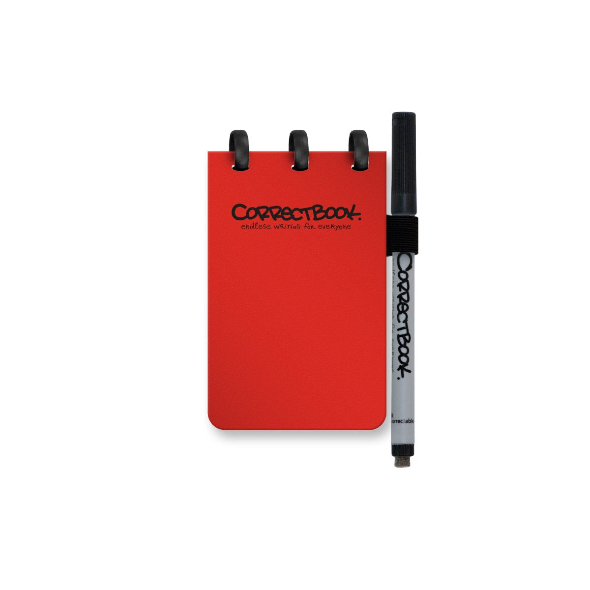 Carnet effaçable Correctbook a7 – carnet réutilisable – rouge horizon – vierge – avec lingette pour stylo – format de poche