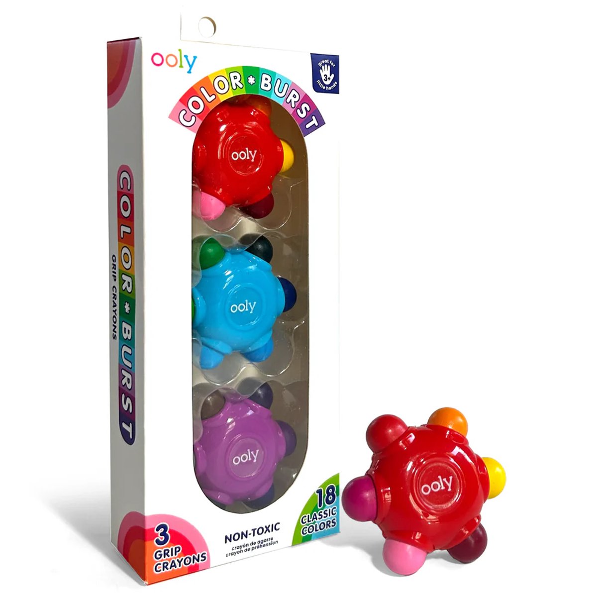 Ooly - crayons de couleur éclatants - craie de couleur avec poignée ergonomique