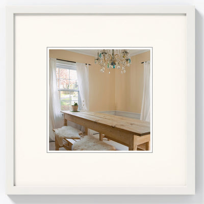 Poivrons Walther - cadre en bois - format photo 30x30 cm - blanc polaire