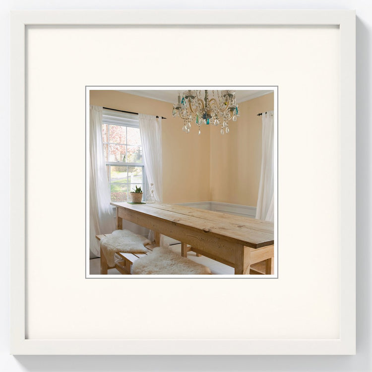 Poivrons Walther - cadre en bois - format photo 30x30 cm - blanc polaire