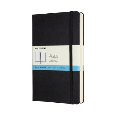 Carnet classique Moleskine - étendu - grand - couverture rigide - à pois - noir