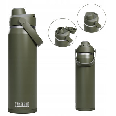 Gourde Camelbak thrive chug - 750 ml - acier inoxydable - avec bouchon à vis - bouteille d'eau isolante - vert