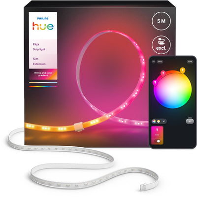 Extension de bande LED Philips Hue Flux - Bande d'extension de 5 mètres - installation facile - lumière blanche et colorée - technologie chromasync™