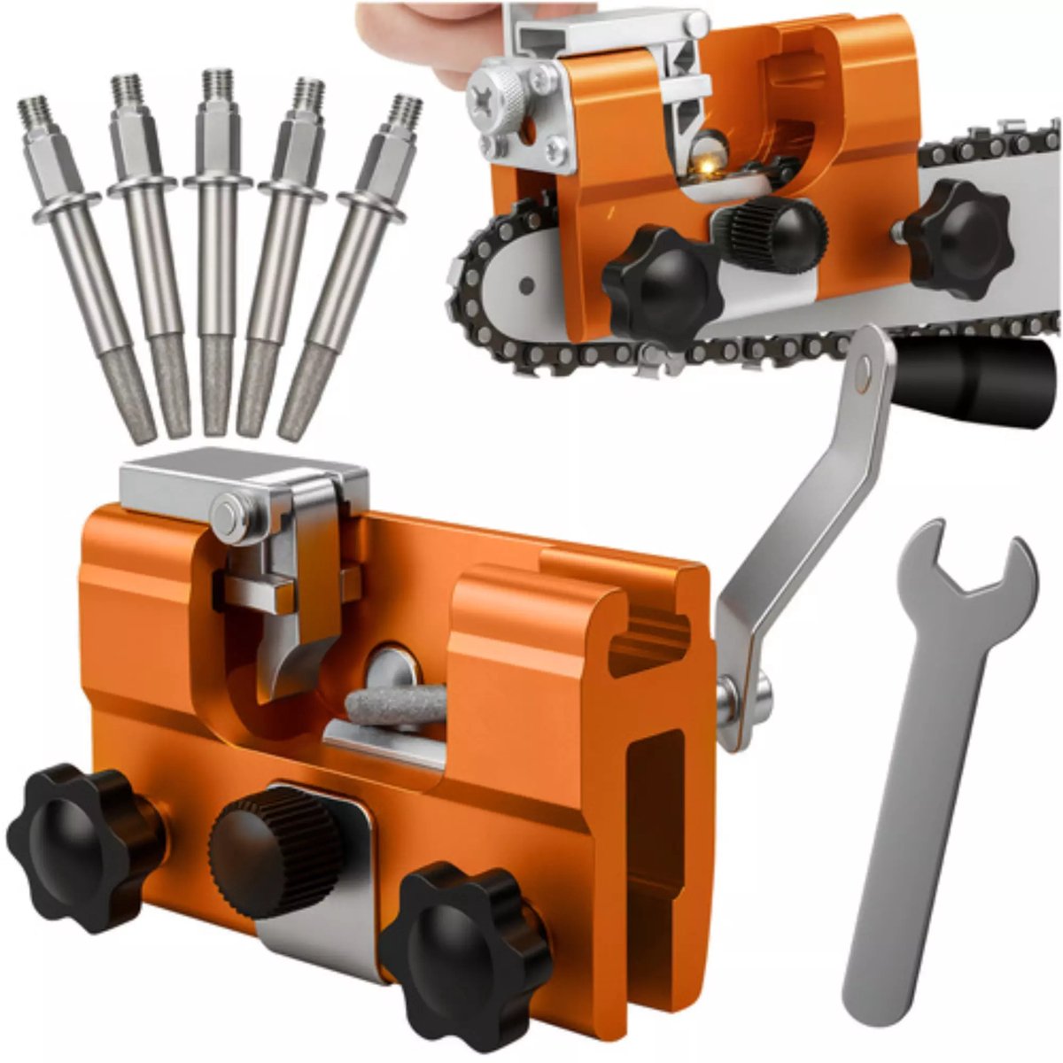 Affûteur de chaîne manuel Bigstren – compact et portable – affûte sans retirer la chaîne