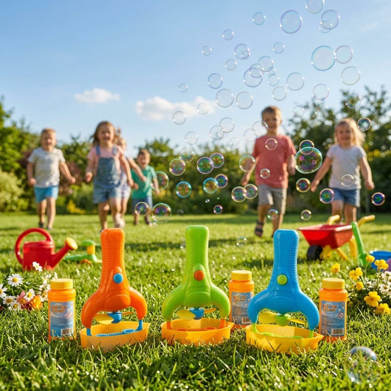 Ensemble pistolet à bulles Bubblez avec souffleur à bulles - 118 ml - soufflette à bulles automatique - jouets pour enfants - 1 couleur aléatoire