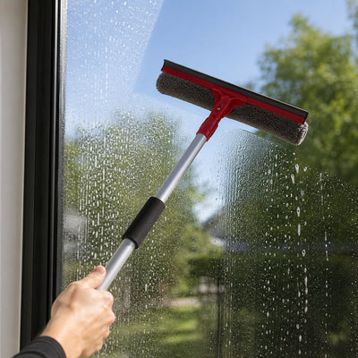 Dirt devil lave vitre extensible 2 en 1 - lave vitre avec éponge microfibre et essuie-glace - lave vitre télescopique 68 à 116 cm