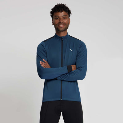 Rogelli Core Cycling Shirt Homme Manches Longues - Maillot de Cyclisme - Comfort Fit - Bleu - Taille XL
