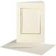 Cartes passe-partout Creativ company, rectangle avec bord doré, format carte 10,5x15 cm, format enveloppe 11,5x16,5 cm, blanc cassé, 10 jeux 1 boîte