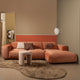 Tabouret Woood Charlie - polyester - carreaux - orange