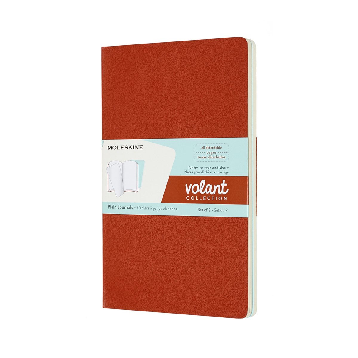 Carnets volants Moleskine - grand - vierge - bleu orange