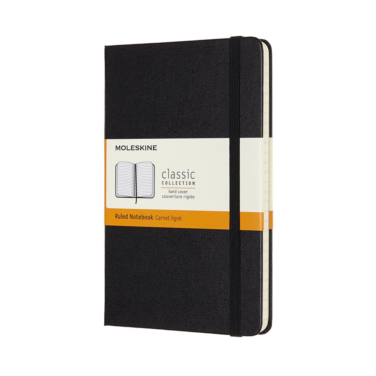 Carnet classique Moleskine - moyen - couverture rigide - ligné - noir