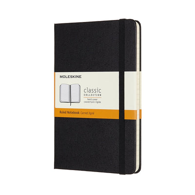 Carnet classique Moleskine - moyen - couverture rigide - ligné - noir