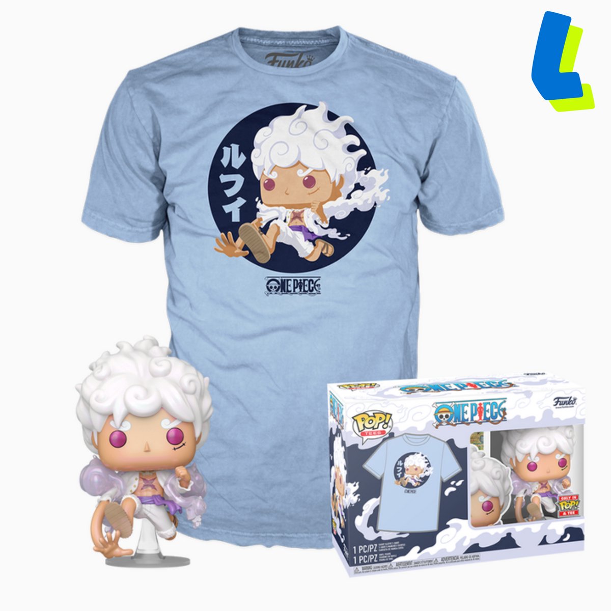 Funko-pop ! tee-shirt - luffy gear five + chemise - taille l