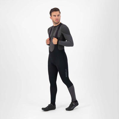 Rogelli essentiel short de cyclisme haute visibilité hommes - bretelles - noir - l