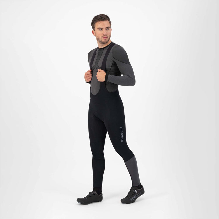 Rogelli essentiel short de cyclisme haute visibilité hommes - bretelles - noir - l