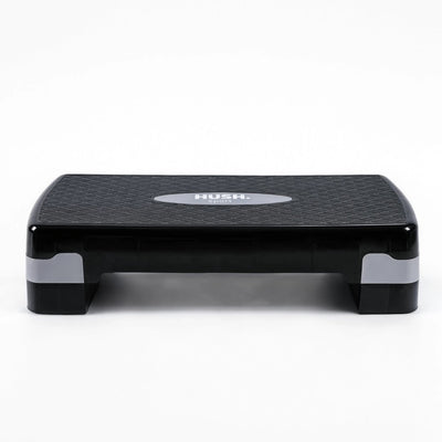 Hush sport - step aérobic 68 x 28 cm - hauteur réglable 10 15 cm - antidérapant - step banc de fitness pour home gym - max 150 kg - noir gris