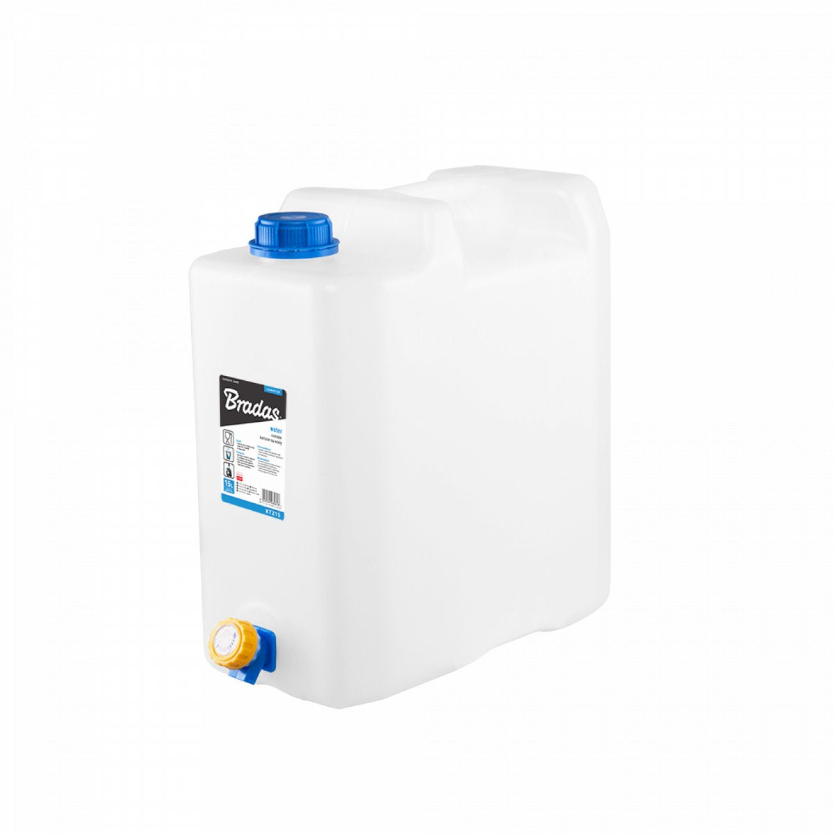 Série Bradas - réservoir d'eau avec robinet - 15l - matériau certifié - blanc transparent