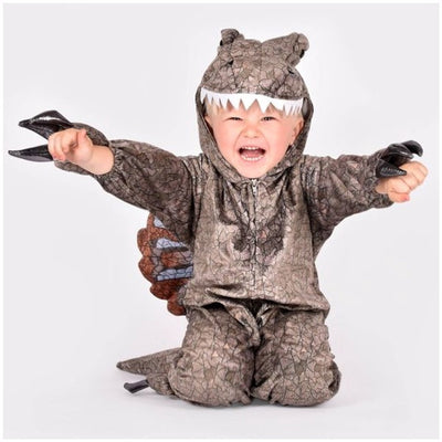 Den goda fen déguisement dinosaure costume spinosaure - 98-104cm - 3-4 ans - marron
