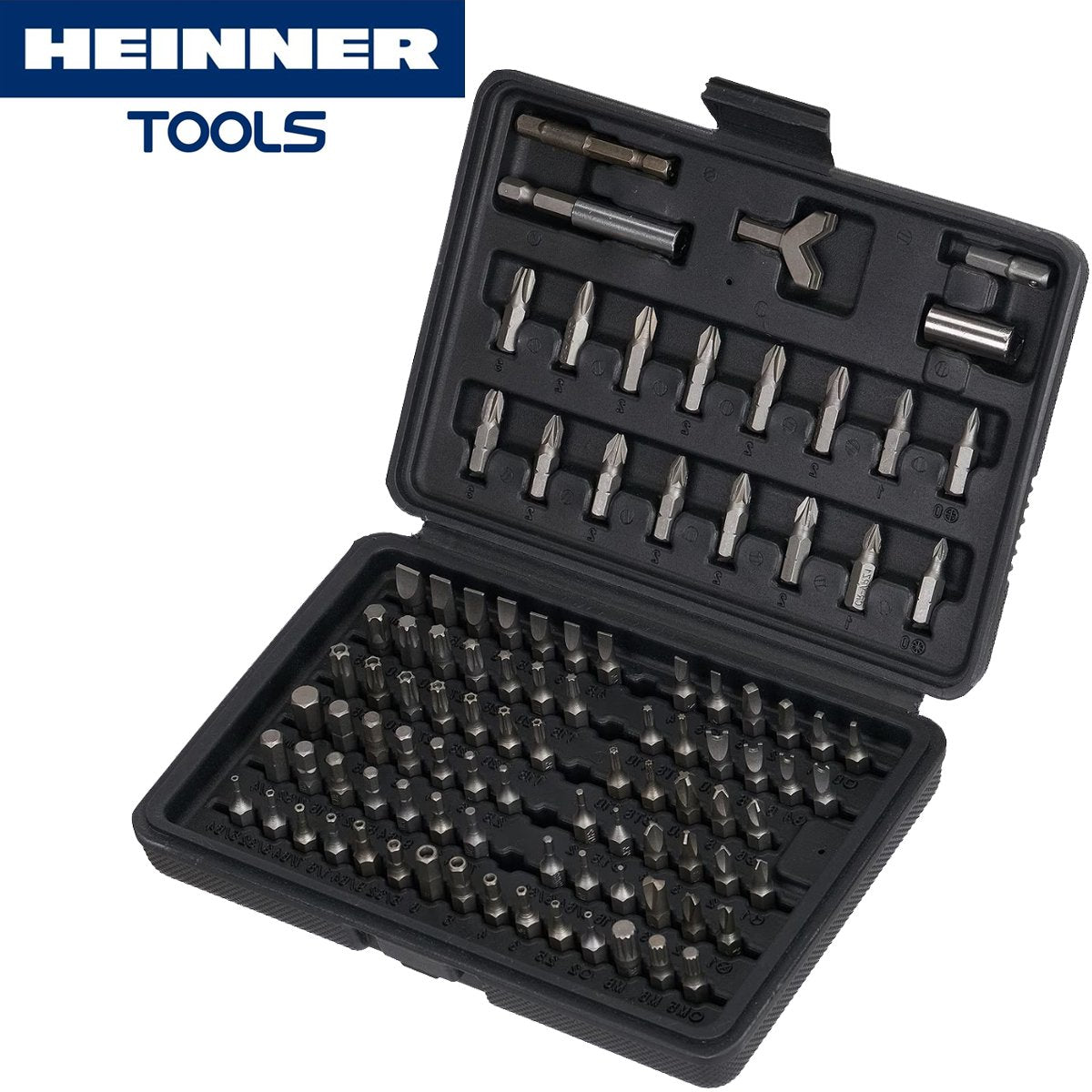 Jeu d'embouts Heinner au chrome vanadium 100 pièces dans une mallette à outils - semi-professionnel
