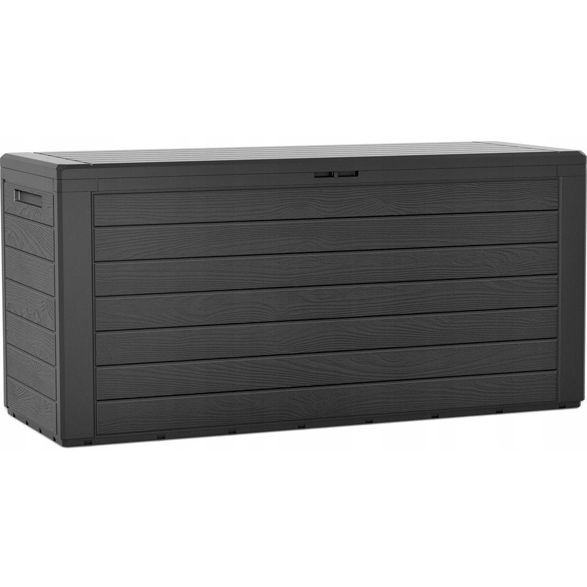 Boîte de rangement pour coussins de jardin Prosperplast - gris - motif bois - 280 litres - plastique - 116 x 44 x 55 cm